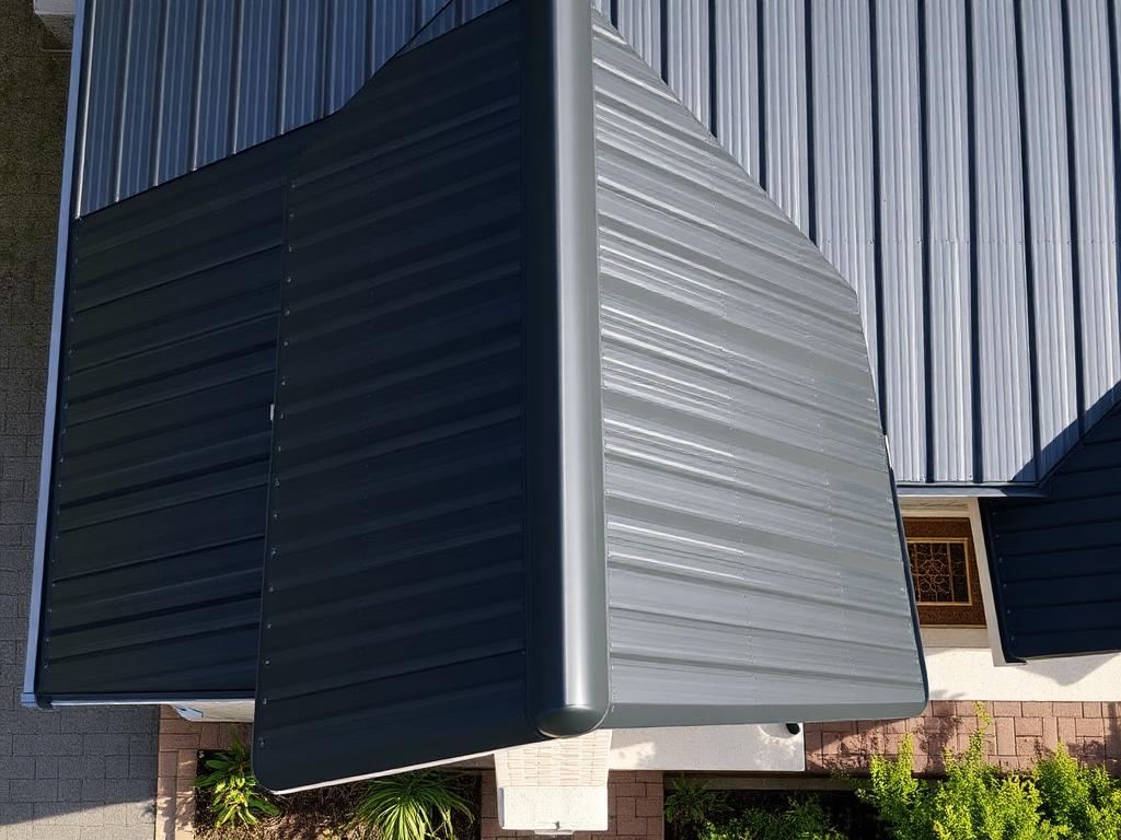 Repainted charcoal Colorbond metal roof on a Wyndham Vale family home with rust treatment and premium sealed finish.